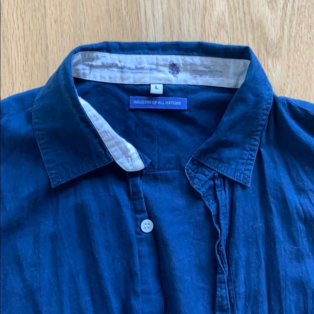 Natural Indigo SS shirt Industry of All Nations